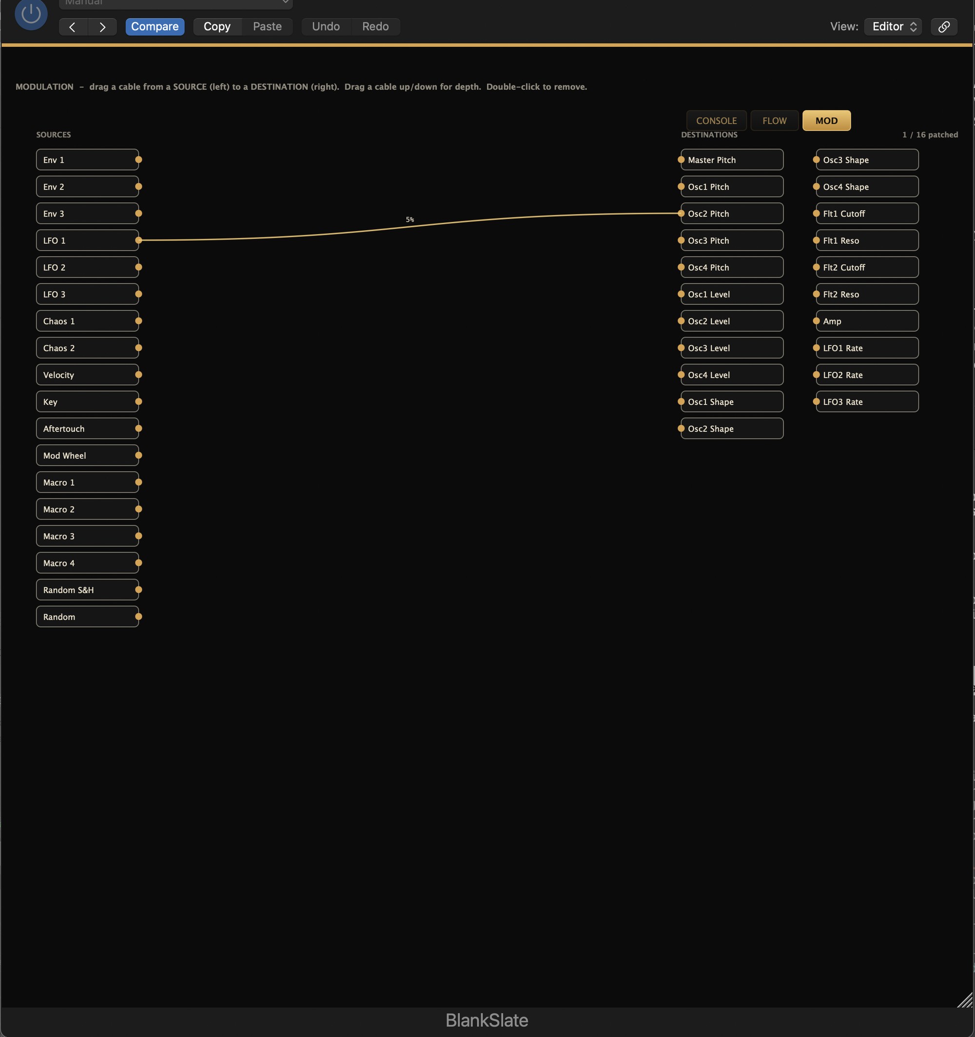 Modulation matrix view